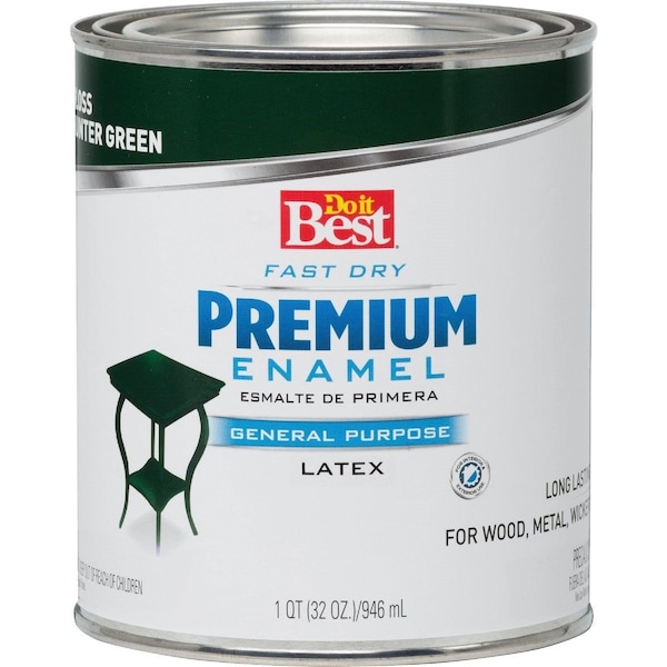 All-Source Fast Dry Acrylic Latex Gloss Premium Enamel, Hunter Green, 1 Qt. 203311D - main